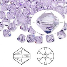 6mm Swarovski Crystal Bicones - Violet - Pack of 10