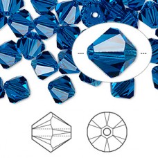 8mm Swarovski Crystal Bicones - Capri Blue