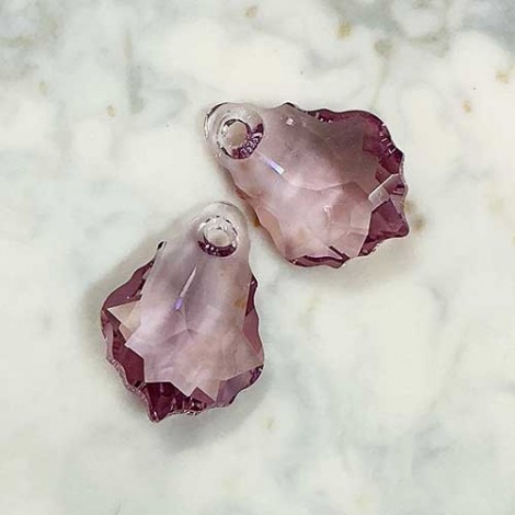 Swarovski 16mm Baroque Pendants - Amethyst Light - each