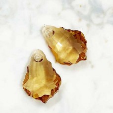 Swarovski 16mm Baroque Pendants - Light Colorado Topaz - Each