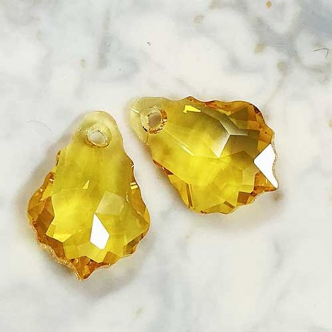 Swarovski 16mm Baroque Pendants - Light Topaz - Each