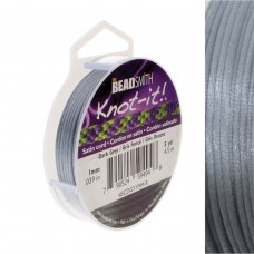 1mm Beadsmith Knot-It Satin Rattail Cord - 5yd (4.5m) Spool - Dark Grey