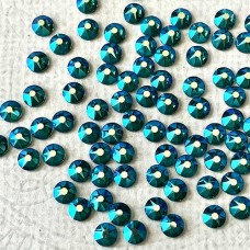 3.9mm SS16 Swarovski Flatbacks - Blue Zircon Shimmer - Pack of 24