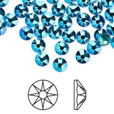 4.8mm SS20 Swarovski Flatbacks - Blue Zircon Shimmer - Pack of 12