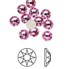 6.4mm (SS30) Crystal Passions® Flatback Crystals - Rose - Pack of 12