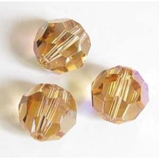 10mm Swarovski 5000 Round Beads - Lt Colorado Topaz - Pack of 2