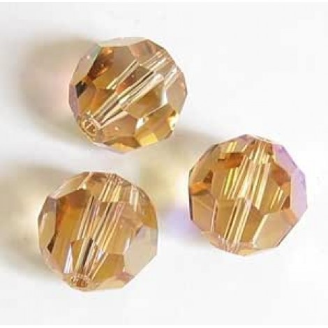 10mm Swarovski 5000 Round Beads - Lt Colorado Topaz - Pack of 2