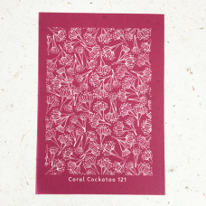 9x12cm Coral Cockatoo Silk Screen Sheet - Ditsy Australian Botanicals - Eucalyptus Blossoms