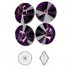 14mm Swarovski Rivoli Crystal - Amethyst - Pack of 2