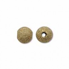 6mm Gold Plated Round Metal Stardust Beads - Pack of 24