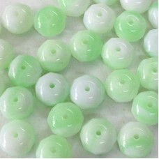 6x9mm Seafoam Opal Czech Firepolish Rondelles - Pack of 10