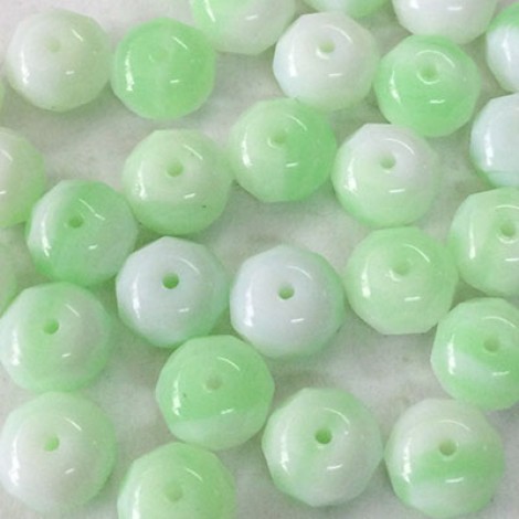 6x9mm Seafoam Opal Czech Firepolish Rondelles - Pack of 10