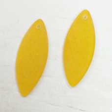 13x33mm Sea Glass Marquise Spindle Pendant - Saffron Yellow