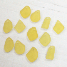 10-15mm Sea Glass Freeform Tiny Drops - Desert Gold