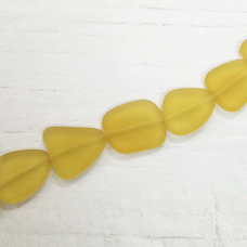 13-16mm Flat Freeform Sea Glass Beads - Desert Gold