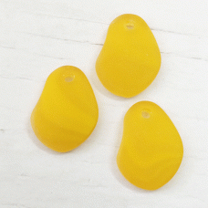 26mm Sea Glass Small Freeform Pendants - Saffron Yellow - Pack of 7