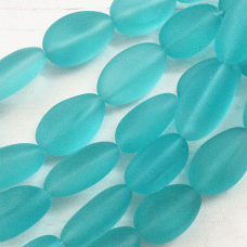 16-22mm Cultured Sea Glass Nugget Beads - Summer Aqua