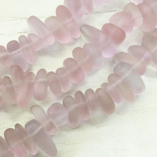9x6mm Cultured Sea Glass Pebble Beads - Pale Periwinkle