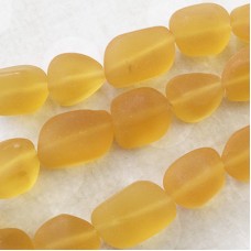 10-15mm Cultured Sea Glass Nugget Beads - Desert Gold