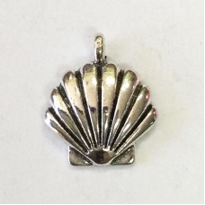 16mm Scallop Seashell Charms - Antique Silver Plated
