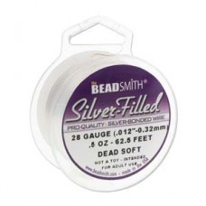 28ga Beadsmith Sterling Silver Filled Dead Soft Wire - 62.5ft