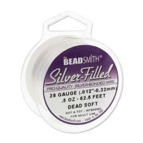 28ga Beadsmith Sterling Silver Filled Dead Soft Wire - 62.5ft (19m) 28ga Beadsmith Sterling Silver Filled Dead Soft Wire - 62.5ft (19m)