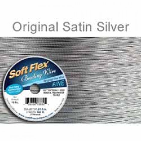 Soft Flex 21 strand Satin Silver Beading Wire .014" - 9.2m (30ft)