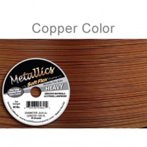 .024" 49st Soft Flex Copper Colour Beading Wire - 30m (100ft)