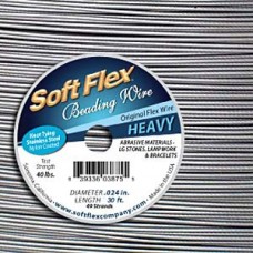 .024" 49st Soft Flex Satin Silver Beading Wire - 9.2m (30ft)