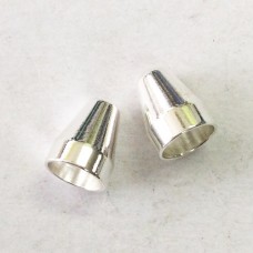 8mm x 5mm Short Cones - Silver Plated - Pack of 12