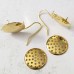 25mm Beadable Sieve Style Round 2-Part Brooch Settings - Silver Plated