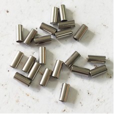 2mm ID x 6mm length Stainless Steel Cord Tip (hole one end, sealed at tip)