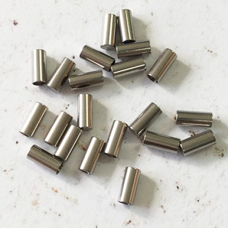 2mm ID x 6mm length Stainless Steel Cord Tip (hole one end, sealed at tip)