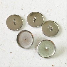 14mm (12mm ID) Stainless Steel High Quality Button Bezels - Pack of 10