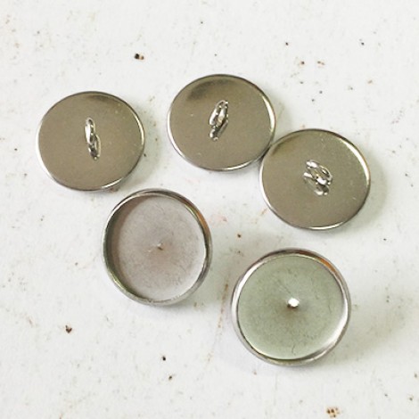 14mm (12mm ID) Stainless Steel High Quality Button Bezels