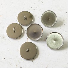 18mm (16mm ID) Silver Plated Copper High Quality Button Bezels