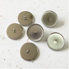 18mm (16mm ID) Silver Plated Copper High Quality Button Bezels - Pack of 5