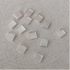 4x4mm Silver Plated Brass Tiny Square Serrated Edge Bezels