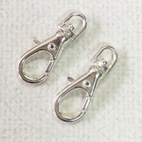 23x8mm Silver Plated Swivel Clips