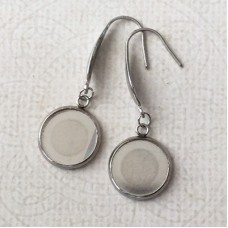 12mm ID 316 Stainless Steel Cabochon Settings with Earwires