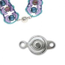 8mm Silver Plated Premium Ball & Socket Snap Clasp - Pack of 2