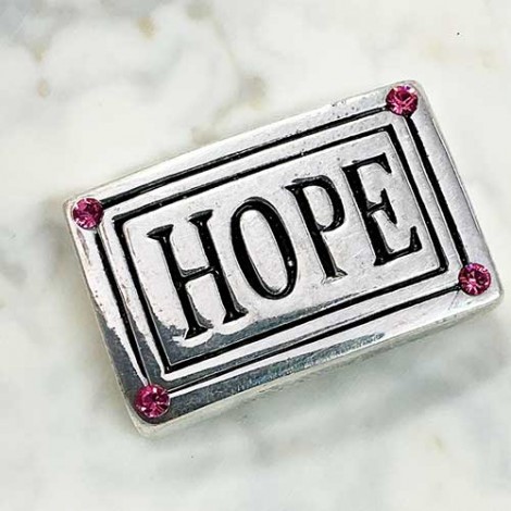 20x12mm 2-Hole Hope Sliders w/Swarovski Crystals - Rose - Pack of 4 20x12mm 2-Hole Hope Sliders w/Swarovski Crystals - Rose - Pack of 4
