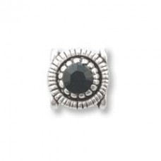 7mm Round Jet Swarovski Crystal 2-Strand Sliders - Pack of 10