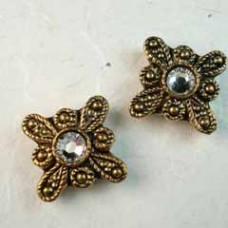 12mm Gold Plated Swarovski Crystal 2-Strand Sliders - Crystal - Pack of 10