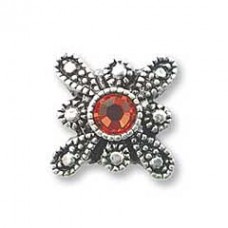 12mm Square Siam 2 Strand Swarovski Crystal Sliders - Pack of 10