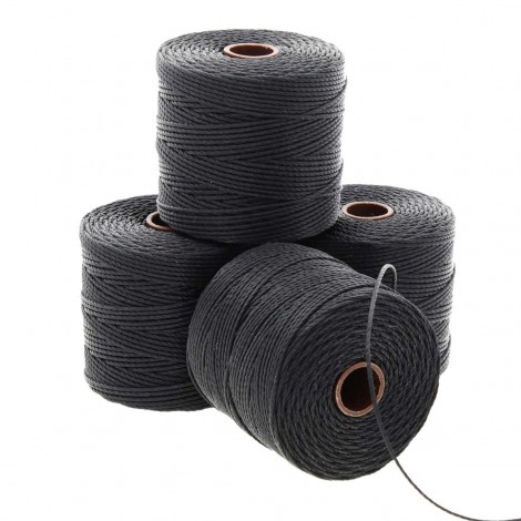 Beadsmith S-Lon Bead Cord #18 (.5mm) - Black - 77yd (70m)
