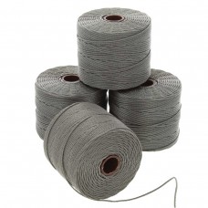 Beadsmith S-Lon Bead Cord #18 (0.5mm) - Gunmetal - 77yd (70m)