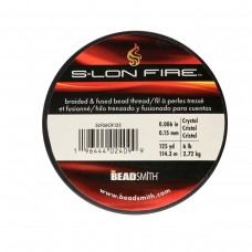 Beadsmith S-Lon Fire 6lb Braided Bead Thread - Crystal - 006" (.015mm) 125yd
