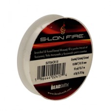 Beadsmith S-Lon Fire 6lb Braided Bead Thread - Crystal - 006" (.015mm) 15yd