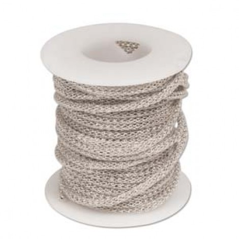 3mm SilverSilk Capture Knitted Cord - Silver/Silver